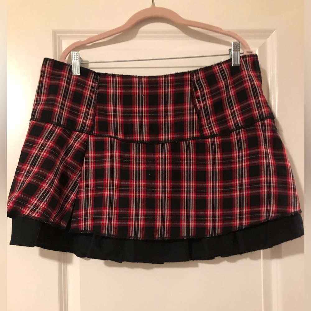 Punk Red Plaid Mini Skirt